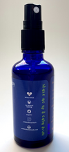 Load image into Gallery viewer, organic no animal testing sagebrush hydrosol and essential oil smudge spray and room freshener in a cobalt blue bottle